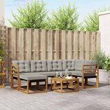  Set vanjskih sofa 7 kom. Prirodna i svijetlo siva | shoptok.hr