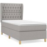  Box spring postelja z vzmetnico svetlo siv 100x200 cm blago, (20723762) | Shoptok.si