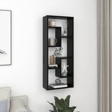 vidaXL Zidna polica crna 36 x 16 x 90 cm od iverice | shoptok.hr