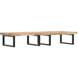  Zidna polica za umivaonik od čelika i masivnog bagremovog drva Smeđa 140 x 50 x 4 cm | shoptok.hr