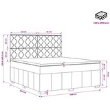  LED okvir za krevet s madracem Tamnosiva 140 x 200 cm Tkanina - Tamnosiva 140 x 200 cm Dizajn s rombovima | shoptok.hr