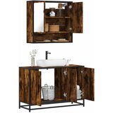 vidaXL kopalniška garnitura 2-delna dimljeni hrast inženirski les | Shoptok.si