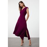 Trendyol Plum A-Line Skirt Asymmetrical Midi Woven Dress | shoptok.hr