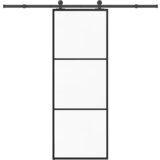 vidaXL Drsna vrata z opremo 76x205 cm ESG steklo in aluminij | Shoptok.si