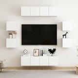  8-dijelni set TV ormarića bijeli od konstruiranog drva Cijene