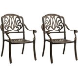 The Living Store Vrtni stoli 2 kosa liti aluminij bronasti - Vrtni Stol, (21468889) Cene