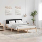  Kovinska posteljna konstrukcija Rjava in črna 150 x 200 cm, (5000084167) | Shoptok.si