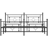 Metalni okvir kreveta uzglavlje i podnožje crni 183x213 cm | shoptok.hr