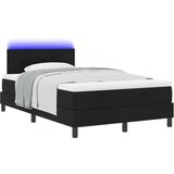 vidaXL Box Spring postelja z vzmetnico & LED Črna 120x190 cm Tkanina Cene