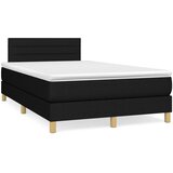 vidaXL Box spring postelja z vzmetnico LED črna 120x190 cm blago Cene
