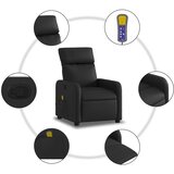 Masažna fotelja za odmor, crna, umjetna koža | shoptok.hr