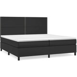  Krevet s oprugama i madracem crni 200x200 cm od umjetne kože | shoptok.hr