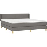  Box spring postelja z vzmetnico temno siva 180x200 cm blago, (20899541) | Shoptok.si