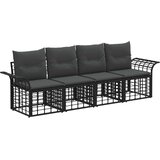  Set vanjskih sofa s jastukom 4 pcs Crna i tamno siva Poliester | shoptok.hr