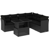 The Living Store Vrtna sedežna garnitura 7-delna z blazinami črn poli ratan - Vrtna Sedežna Garniture, (21455392) | Shoptok.si