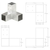 Spojnik za stupove u Y-obliku od pocinčanog metala 71 x 71 mm | Eponuda.ba
