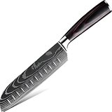 IZMAEL Kuhinjski nož BL-38108 - Santoku / Crna / Smeđa | shoptok.hr