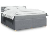 Maison Chic Box spring postelja - Vzmetna postelja z vzmetnico svetlo siva 200x200 cm blago SL17800, (21894349) | Shoptok.si