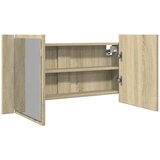  The Living Store LED omarica z ogledalom sonoma hrast 90x12x45 cm inženirski les - LED Omarica Z Ogledalom, (21497326) | Shoptok.si