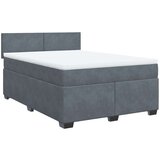  Krevet s oprugama i madracem tamnosivi 140x190 cm baršunasti | shoptok.hr