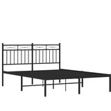  Metalni okvir za krevet s uzglavljem crni 135x190 cm | shoptok.hr