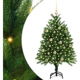 vidaXL Božično drevo med 150 LED z stojalom Zelena 120 cm PE | Shoptok.si
