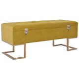 vidaXL Klop s prostorom za shranjevanje 105 cm žamet v barvi gorčice | Shoptok.si