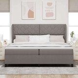 Box spring krevet Sivo-smeđa 200 x 200 cm tkanina | shoptok.hr
