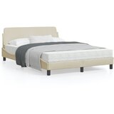 vidaXL Posteljni okvir z vzglavjem krem 140x190 cm blago, (21072821) | Shoptok.si