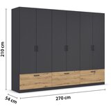 Boxxx OMARA ZA OBLAČILA, siva, hrast artisan | Shoptok.si