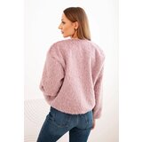 Kesi Włoski Women's fur jacket without fastening dark pink | Shoptok.si