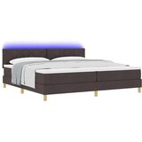  LED Box Spring Krevet Tamno smeđa 200 x 200 cm tkanina | Eponuda.ba