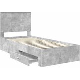  Krevetna konstrukcija s ladicama Betonski sivi 90 x 190 cm | shoptok.hr