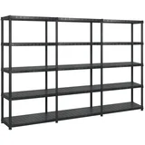 Regal s policami 5-nadstropni črn 274,5x45,7x185 cm plastika
