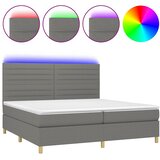  box spring s madracem LED tamnosivi 200x200 cm tkanina | shoptok.hr
