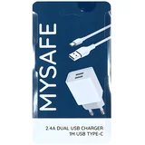 Ch24A punjač - 1m - Kabel tip C 2,4A - Bijela