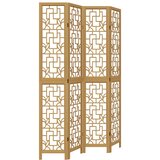  The Living Store Paravan 4-delni rjav trden les pavlovnije - Pregrada Za Prostor, (21494193) | Shoptok.si