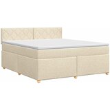  Boxspring krevet s madracem Krem 140 x 200 cm Tkanina Slike