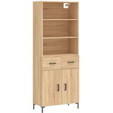 Maison Chic Visoka Komoda - Predalnik sonoma hrast 69,5x34x180 cm inženirski les, (21718754) | Shoptok.si