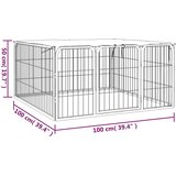  Ograda za pse s 4 panela crna 100 x 50 cm čelik obložen prahom | shoptok.hr