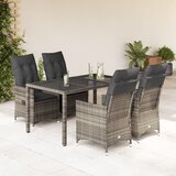  5-dijelni vrtni blagovaonski set sivi od poliratana Siva 150 x 90 x 75 cm | shoptok.hr