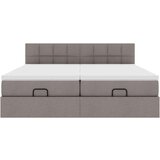 vidaXL Otomanski posteljni okvir z vzmetnicami taupe 200x200 cm blago | Shoptok.si