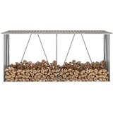 vidaXL Vrtna lopa za drva pocinkano jeklo 330x84x152 cm rjava Cene