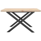  Stolić za kavu X-oblika 60x60x40,5 cm od borovine i čelik | shoptok.hr