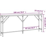 Konzolni stol crni 180 x 23 x 75 cm od konstruiranog drva | shoptok.hr