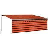 Tenda na ručno uvlačenje s roletom LED 4,5x3 m narančasto-smeđa | Eponuda.com