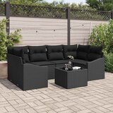  Set sofe s jastukom s jastukom 7 pcs Crna poliratan | shoptok.hr