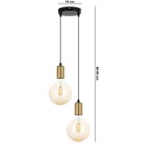  Luster na sajli MIROS 2xE27/60W/230V okrugli crna/zlatna | Eponuda.com
