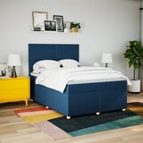  Krevet s oprugama i madracem plavi 140x200 cm od tkanine | shoptok.hr
