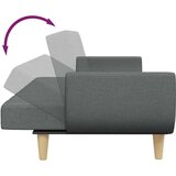  Kavč dvosed z ležiščem in stolčkom za noge temno sivo blago | Shoptok.si